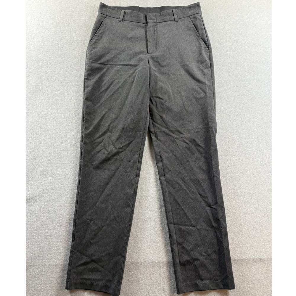 Van Heusen Dress Pants Women 16 Gray Micro Stripe Straight Leg 32x29
